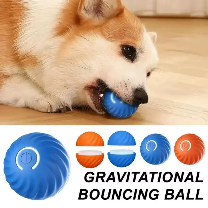 Automatic Moving Dog Toy Ball Smart USB Jumping Rotating Interactive Dog Chew Toy Ball for Puppy Ball Toys