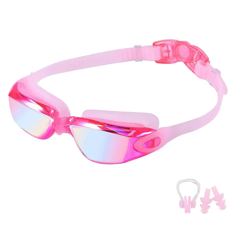 Swimming Goggles for Men Women Anti-Fog Uv Prescription Waterproof Silicone Adjust Swim Pool Eyewear Adults Kids Diving Glasses